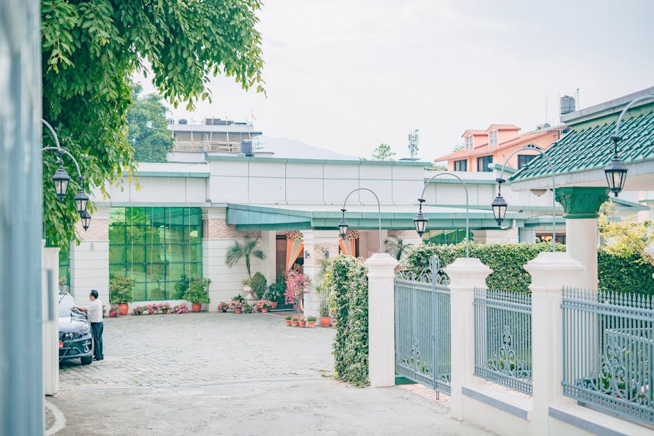 An elegant outdoor view of a building in Kathmandu, providing a serene ambience.