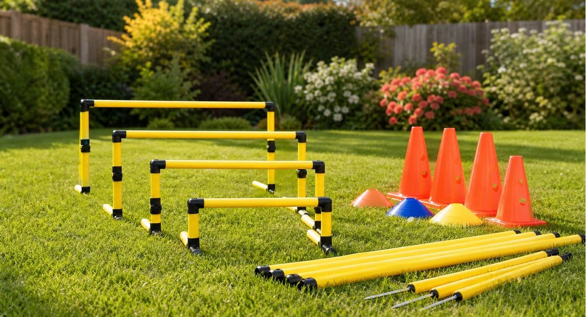 BlueChase Ocean Bramble Speed & Agility Hurdles Set Review: 3 Heights, 12 Cones & 6 Poles for Kids Training