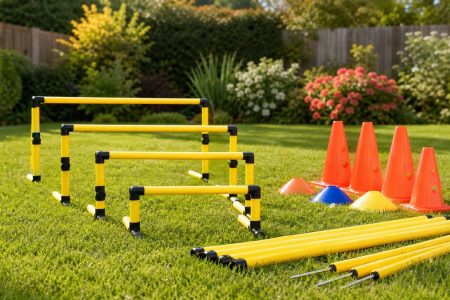 BlueChase Ocean Bramble Speed & Agility Hurdles Set Review: 3 Heights, 12 Cones & 6 Poles for Kids Training