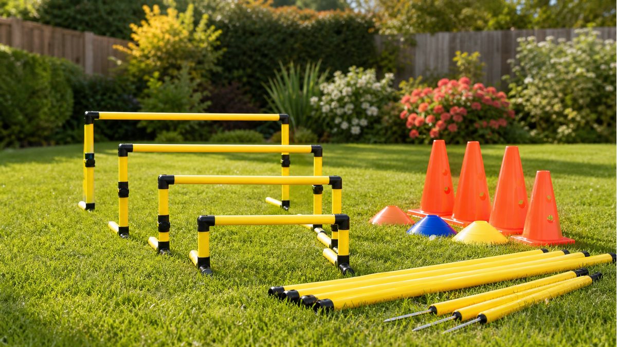 BlueChase Ocean Bramble Speed & Agility Hurdles Set Review: 3 Heights, 12 Cones & 6 Poles for Kids Training