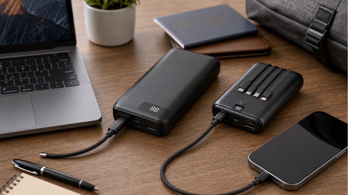 NUSYDDY Portable Charger Review: 12000mAh 22.5W Fast Charging Power Bank with Built-in Cables and Wall Plug for Travel